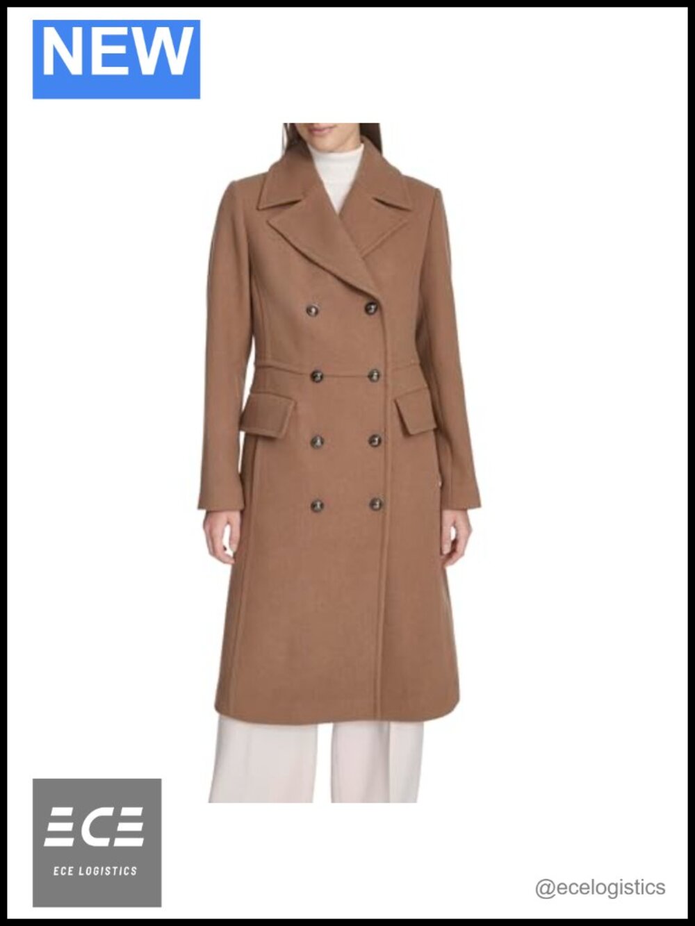 Chevron Textured Twill Wool Peacoat With Notched Lapels Military Hardware